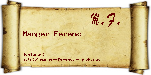 Manger Ferenc névjegykártya