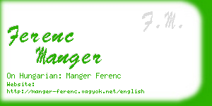 ferenc manger business card